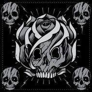 Skulls and skull rose shape vector N2