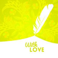 Colorful flower background with feather
