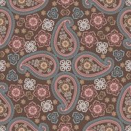 Paisley fabric seamless pattern Oriental motif Retro N2