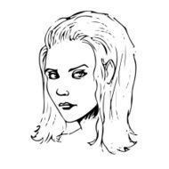 Beauty girl face sketch Vector illustration