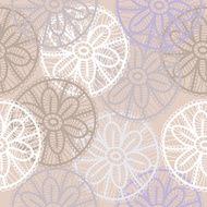 Lace seamless pattern flowers on beige background Pastel colors Vector