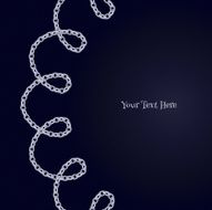 Loop curled silver chain background Round segment frame