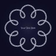 Flower curled silver anchor chain background Dark blue back