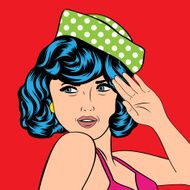 cute retro woman in comics style N81