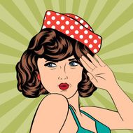 cute retro woman in comics style N82