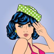 cute retro woman in comics style N83