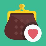 Vector Purse and Heart Shape Icon N2