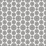 Black dots circles pattern on white background