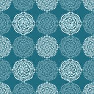 White lace flower pattern on navy blue background