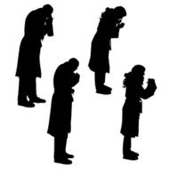 Vector silhouette of a woman N966