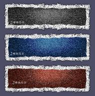 Three banners of denim texture
