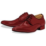 Vector Cartoon Red Classical Men Shoes