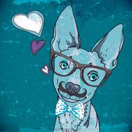 Hipster background with a dog N4