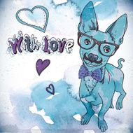 Hipster background with a dog N5