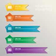 Colorful banner ribbon Element for infographic