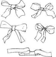 set of linear drawing bows N4