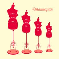 vector vintage tailor&#039;s mannequin N35