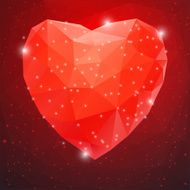 Big Red Shiny Diamond Heart N2