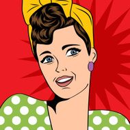 cute retro woman in comics style N84