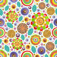 Fashionable modern seamless wallpaper textile with collection of various flowers N9