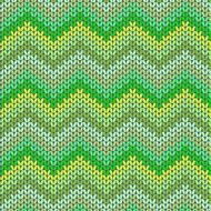 Knitted geometric pattern in green and yellow
