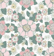 Seamless pattern with decorative flowers N6