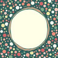 Stylish vintage polka dot texture Seamless pattern with frame f N2