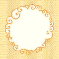 Seamless knitted pattern with doodle frame for text N2