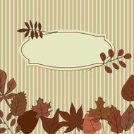 card with leaves in red colors