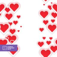 Abstract Red Paper Hearts Seamless Pattern Vector N3