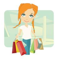 Beautiful young lady shopping in town N2