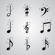 Icons set music note