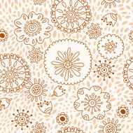 Floral pattern seamless background with flowers and petals