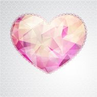 Big heart with polygonal geometric pattern N6