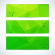 Abstract mosaic green banners set N6