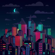 Colorful city at night