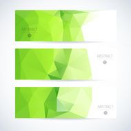 Abstract mosaic green banners set N7