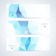 Abstract mosaic blue banners set N4