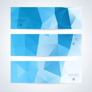 Abstract mosaic blue banners set N5