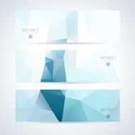 Abstract mosaic blue banners set N6