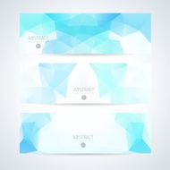 Abstract mosaic blue banners set N7