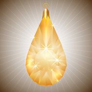 Vector precious yellow diamond pendant with gold setting