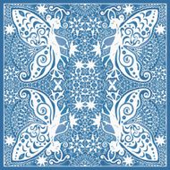 Butterfly lace pattern with flowers abstract decoration N4