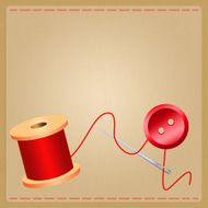 Spool of thread with a needle