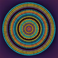 Ornamental Round Knitted Pattern Style Circle Simple Color Vect