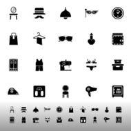 Dressing room icons on white background