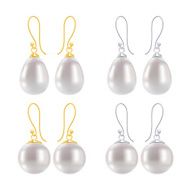 Set of earrings with pearls - round and drop forms