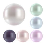 Set of vector round pearls isolated - different colors