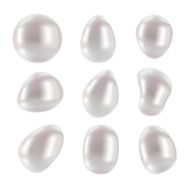 Set of vector freshwater pearls - different forms