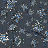 Hand drawn seamless floral pattern N14